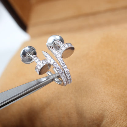 [Polaidi Jewelry]JUSTE EARRINGS 12.75MM SILVER DIAMOND
