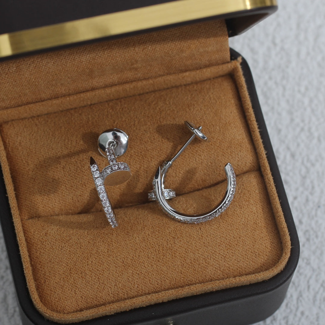 [：Polaidi Jewelry]JUSTE EARRINGS 12.75MM SILVER DIAMOND