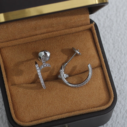 [：Polaidi Jewelry]JUSTE EARRINGS 12.75MM SILVER DIAMOND