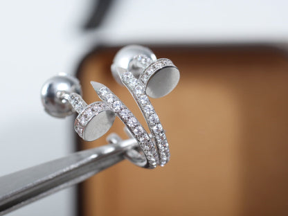 [Polaidi Jewelry]JUSTE EARRINGS 12.75MM SILVER DIAMOND