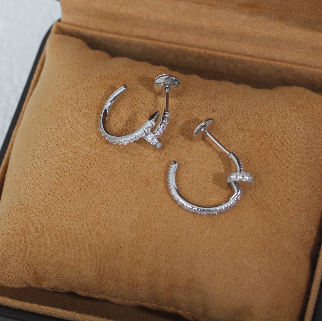 [：Polaidi Jewelry]JUSTE EARRINGS 12.75MM SILVER DIAMOND