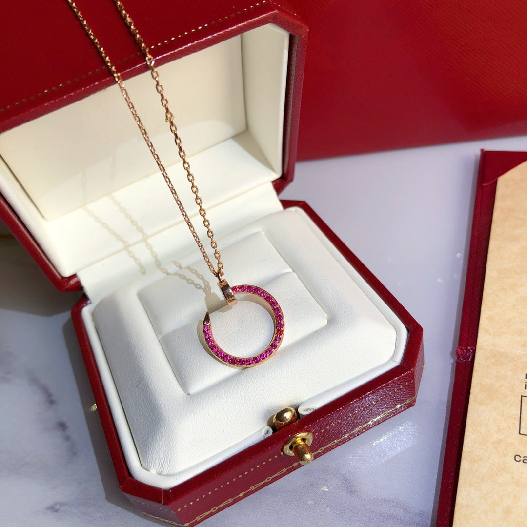 [：Polaidi Jewelry]JUSTE NECKLACE GOLD RED DIAMONDS