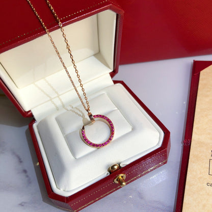 [：Polaidi Jewelry]JUSTE NECKLACE GOLD RED DIAMONDS