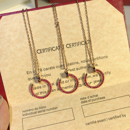 [：Polaidi Jewelry]JUSTE NECKLACE GOLD RED DIAMONDS
