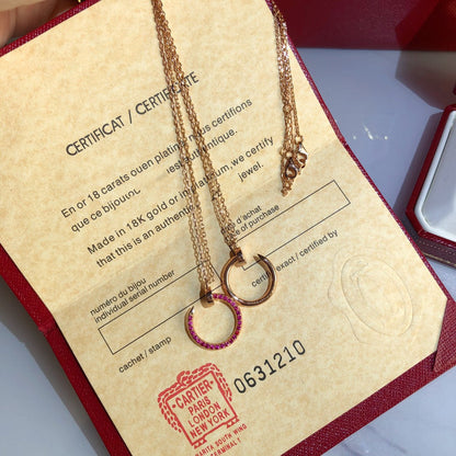 [：Polaidi Jewelry]JUSTE NECKLACE GOLD RED DIAMONDS