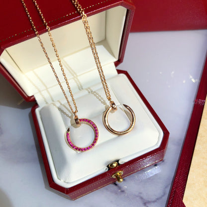 [Polaidi Jewelry]JUSTE NECKLACE GOLD RED DIAMONDS