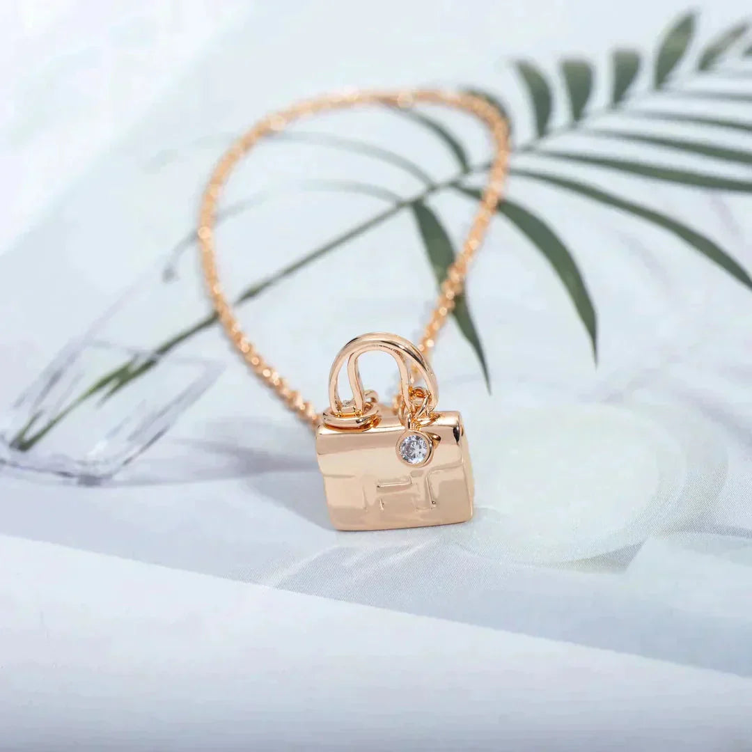 [：Polaidi Jewelry]AMULETTE PEDANT ROSE GOLD NECKLACE