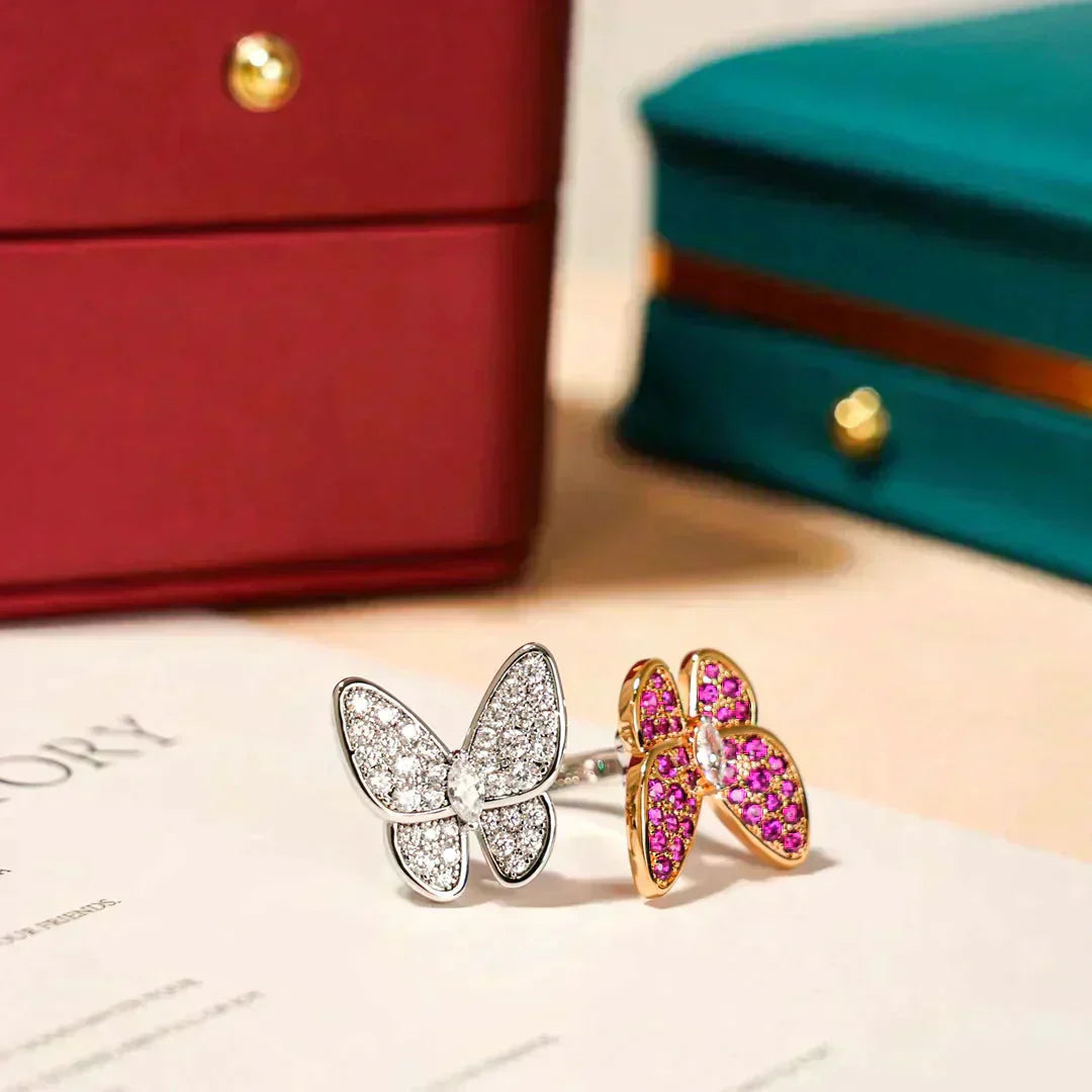 [Polaidi Jewelry]TWIN BUTTERFLY DIAMOND RING
