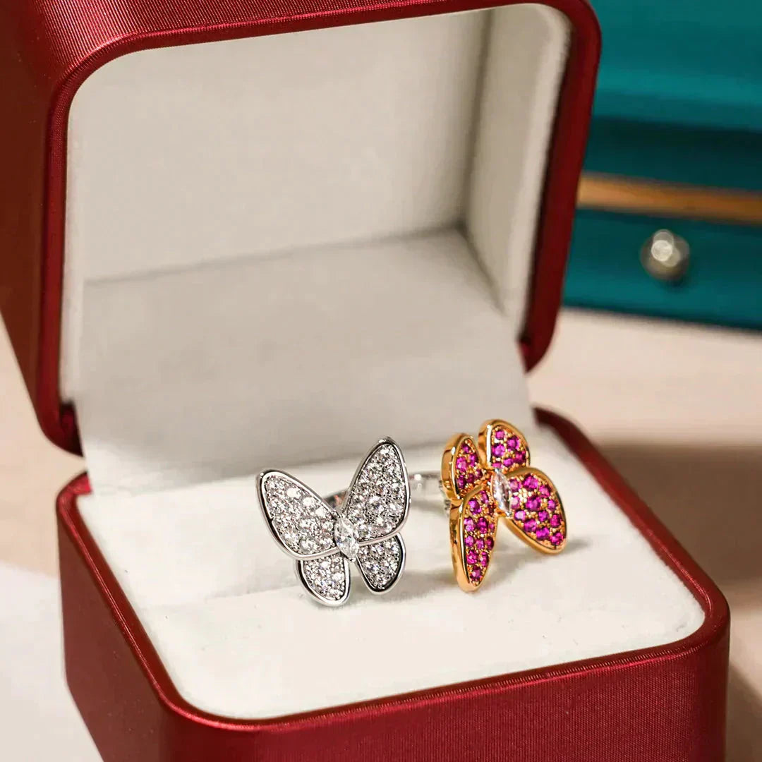 [Polaidi Jewelry]TWIN BUTTERFLY DIAMOND RING
