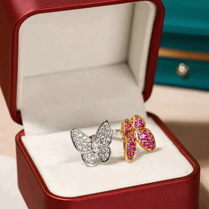 [Polaidi Jewelry]TWIN BUTTERFLY DIAMOND RING
