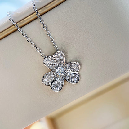 [：Polaidi Jewelry]CLOVER DIAMOND NECKLACE SILVER