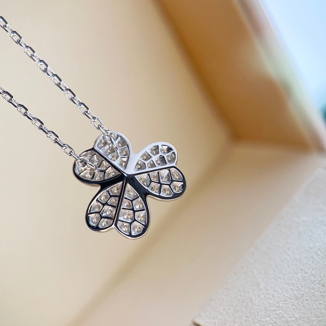 [：Polaidi Jewelry]CLOVER DIAMOND NECKLACE SILVER