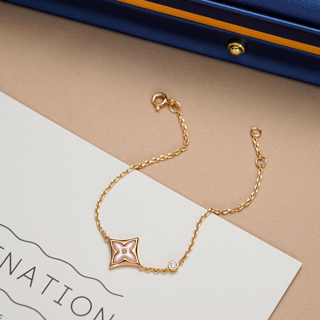 [Polaidi Jewelry]STAR 1 DIAMOND PINK GOLD BRACELET