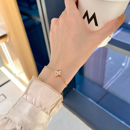 [Polaidi Jewelry]STAR 1 DIAMOND PINK GOLD BRACELET