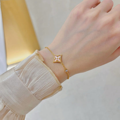 [：Polaidi Jewelry]STAR 1 DIAMOND PINK GOLD BRACELET