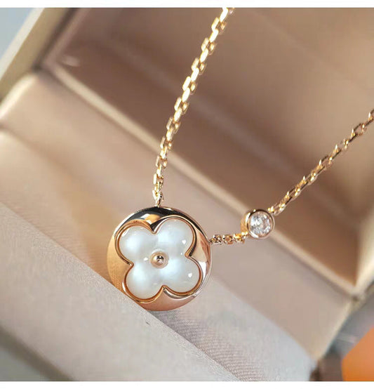 [Polaidi Jewelry]SUN MOP GOLD 1 DIAMOND NECKLACE