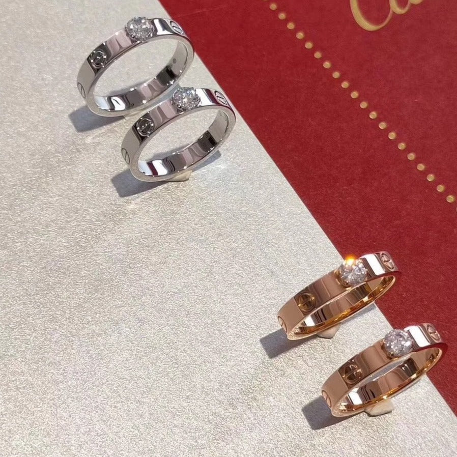 [：Polaidi Jewelry]LOVE RING 3.6MM 1粒ダイヤモンド
