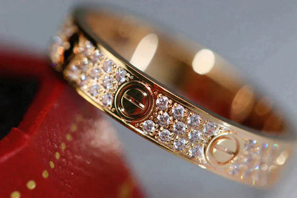 [：Polaidi Jewelry]LOVE RING 3.6MM DIAMOND PAVED