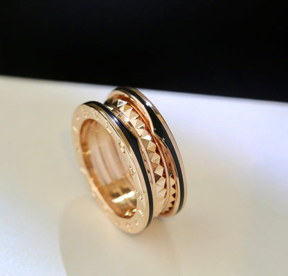 [Polaidi Jewelry]ZERO 1 PINK GOLD BLACK CERAMIC RING