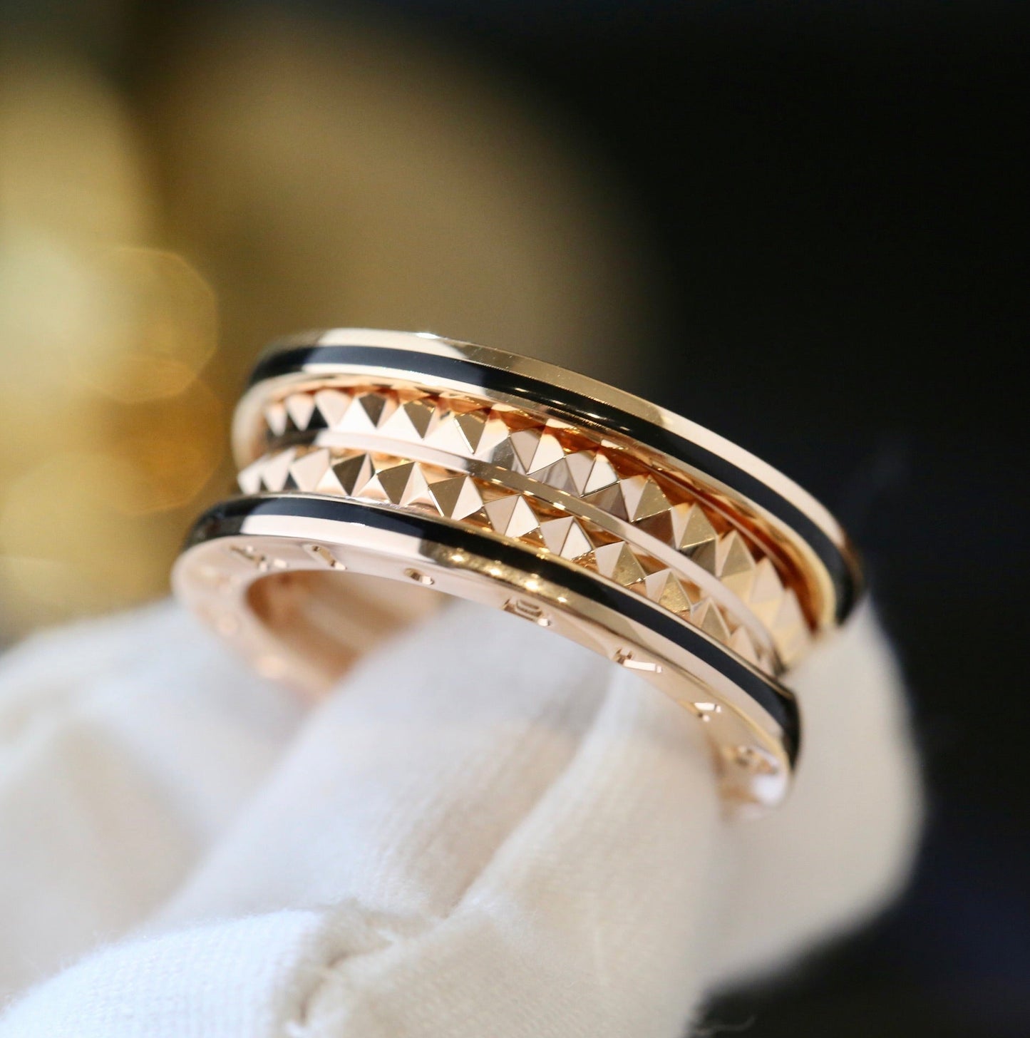 [Polaidi Jewelry]ZERO 1 PINK GOLD BLACK CERAMIC RING