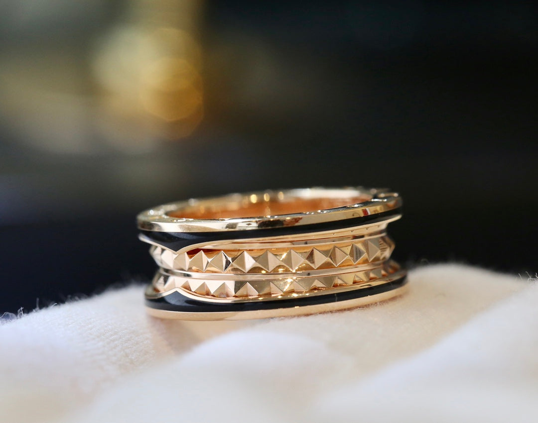 [Polaidi Jewelry]ZERO 1 PINK GOLD BLACK CERAMIC RING