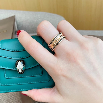 [Polaidi Jewelry]ZERO 1 PINK GOLD BLACK CERAMIC RING