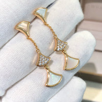 [Polaidi Jewelry ]DREAM EARRINGS 3 MOTIFS DIAMOND MOP PINK GOLD