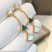 [Polaidi Jewelry ]DREAM EARRINGS 3 MOTIFS MALACHITE MOP PINK GOLD