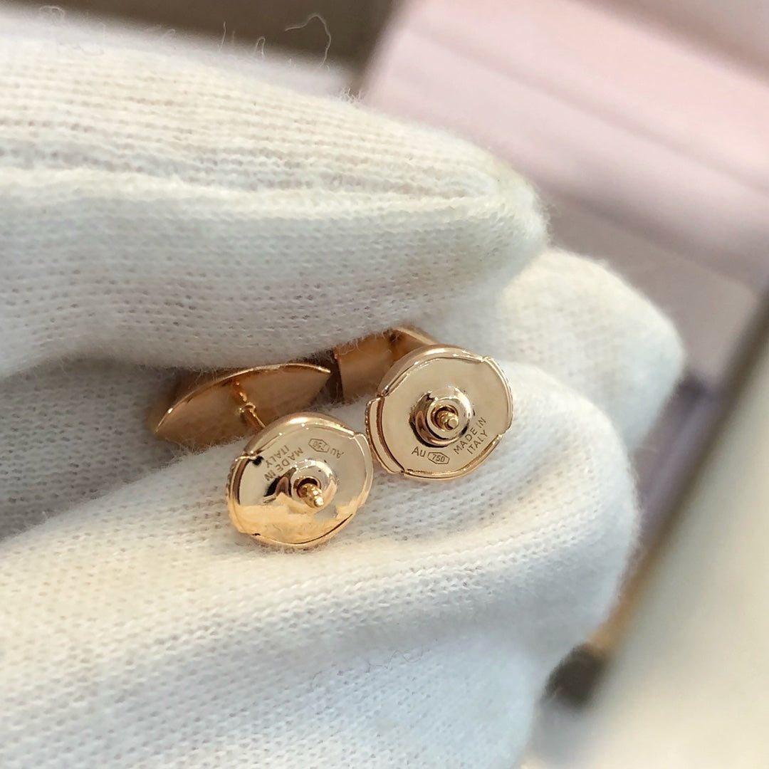 [Polaidi Jewelry]DREAM EARRINGS 3 MOTIFS ONYX MOP PINK GOLD