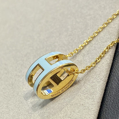 [：Polaidi Jewelry]POP H LIGHT BLUE NECKLACE