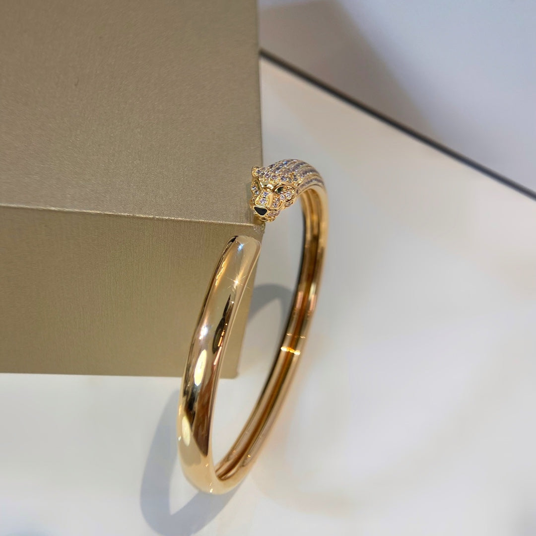 [：Polaidi Jewelry]PANTHERE GOLD DIAMOND OPEN BRACELET