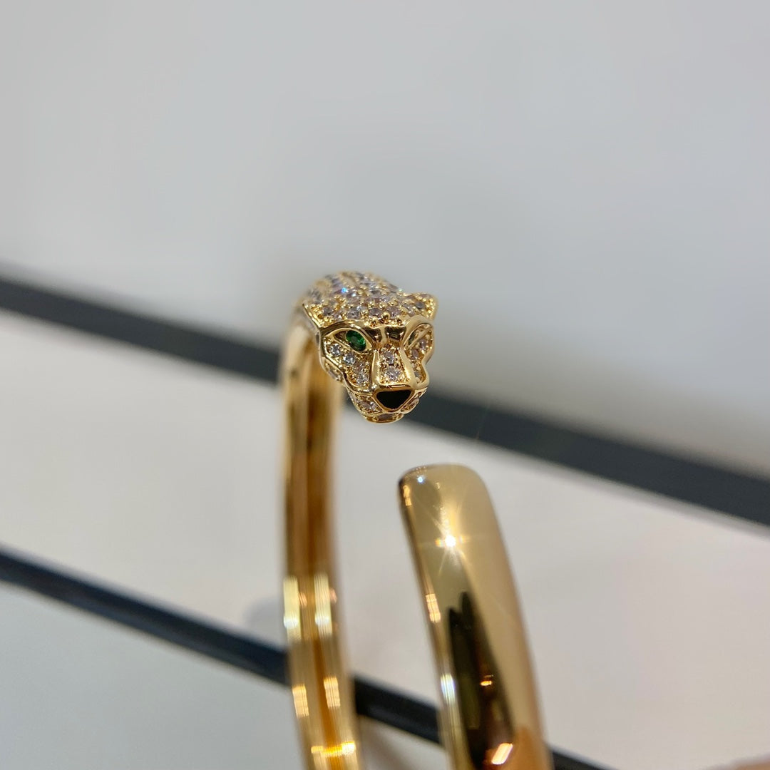 [Polaidi Jewelry]PANTHERE GOLD DIAMOND OPEN BRACELET