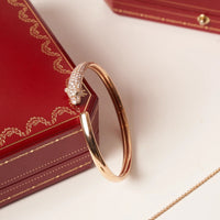 [Polaidi Jewelry ]PANTHERE ROSE GOLD DIAMOND OPEN BRACELET