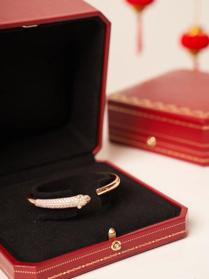 [：Polaidi Jewelry]PANTHERE ROSE GOLD DIAMOND OPEN BRACELET