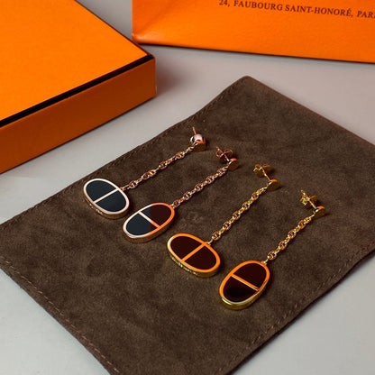 [Polaidi Jewelry]CHAINE VERSO BLACK CERAMIC EARRINGS