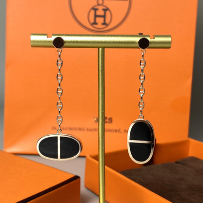 [：Polaidi Jewelry]CHAINE VERSO ブラックセラミック イヤリング