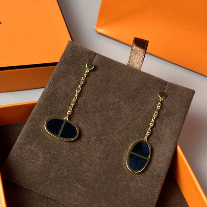 [：Polaidi Jewelry]CHAINE VERSO ブラックセラミック イヤリング