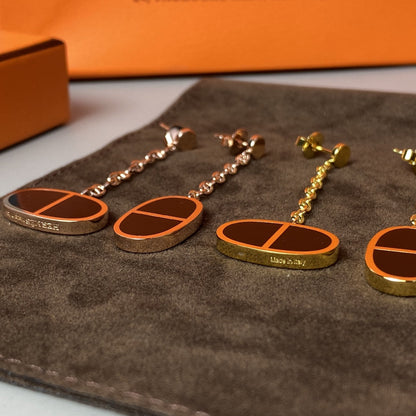 [Polaidi Jewelry]CHAINE VERSO BLACK CERAMIC EARRINGS