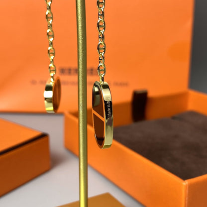 [：Polaidi Jewelry]CHAINE VERSO ブラックセラミック イヤリング