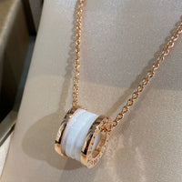 [Polaidi Jewelry ]ZERO 1 WHITE CERAMIC PINK GOLD NECKLACE