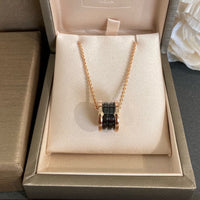 [Polaidi Jewelry ]ZERO 1 BLACK CERAMIC PINK GOLD NECKLACE