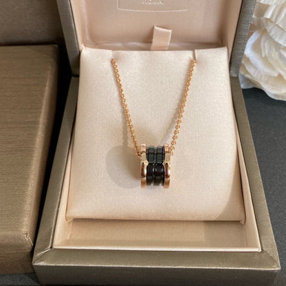 [Polaidi Jewelry]ZERO 1 BLACK CERAMIC PINK GOLD NECKLACE