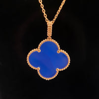 [Polaidi Jewelry ]CLOVER 25MM NECKLACE TURQUOISE ROSE GOLD