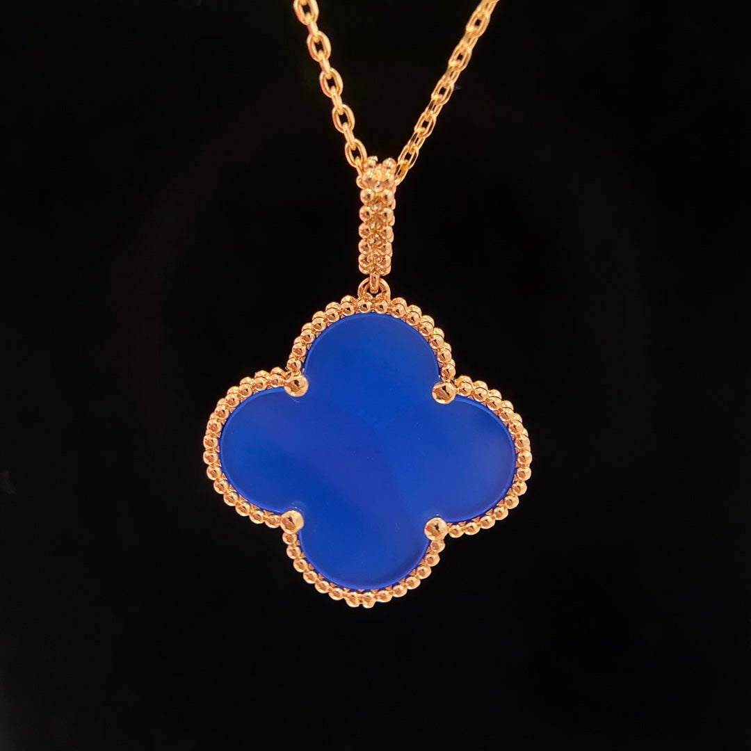 [Polaidi Jewelry]CLOVER 25MM NECKLACE TURQUOISE ROSE GOLD