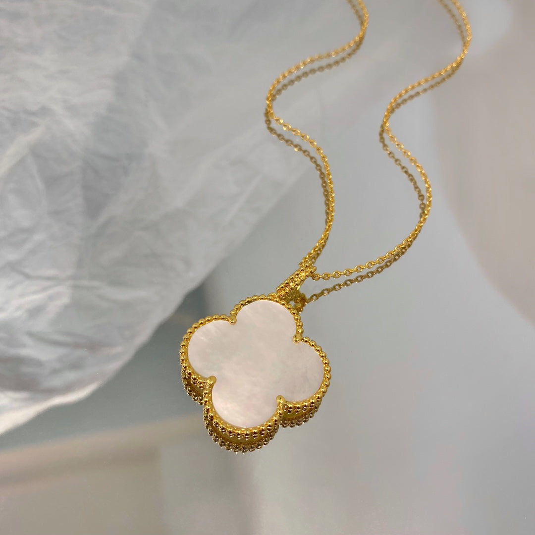 [：Polaidi Jewelry]CLOVER 25MM MOP LARGE PENDANT NECKLACE