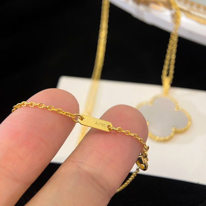 [：Polaidi Jewelry]CLOVER 25MM MOP LARGE PENDANT NECKLACE