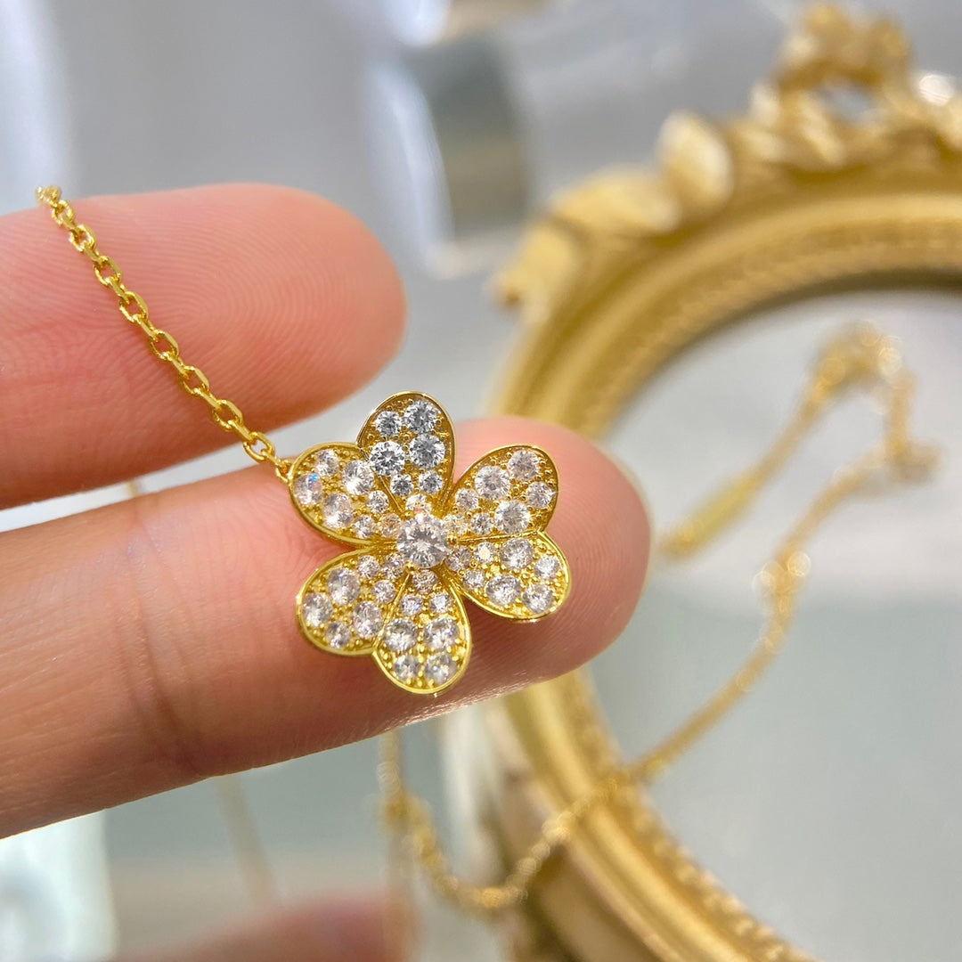 [：Polaidi Jewelry]FLOWER DIAMOND NECKLACE