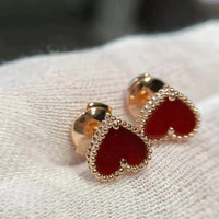 [Polaidi Jewelry ]HEART CARNELIAN STUD EARRINGS