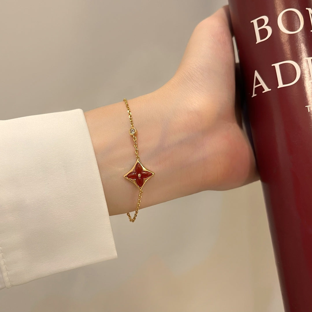[Polaidi Jewelry]COLOR STAR CARNELIAN PINK GOLD DIAMOND BRACELET