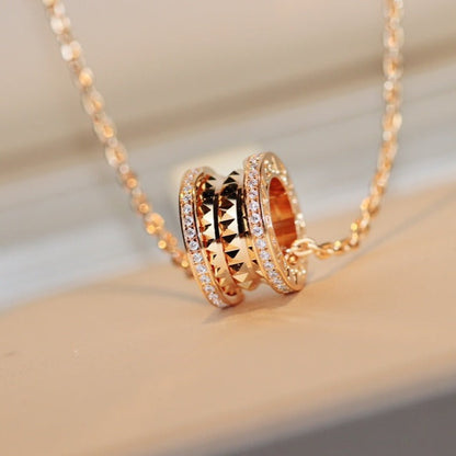 [Polaidi Jewelry]ZERO 1 ROCK PEDANT PINK GOLD NECKLACE
